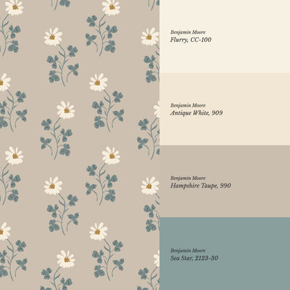 Zulma Daisy Dee Taupe Cream Wallpaper