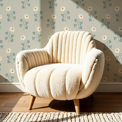 Zulma Daisy Dee Pale Sage Cream Wallpaper