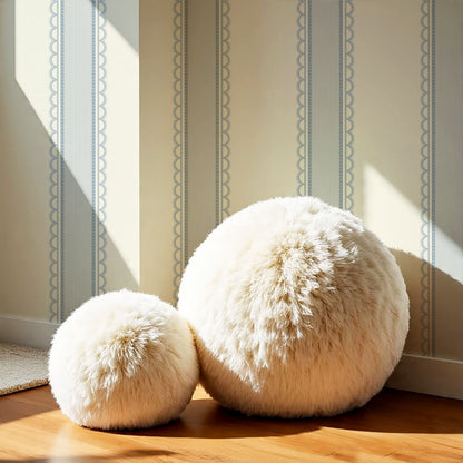 Zuri Scallop Stripes Butter Blue Wallpaper