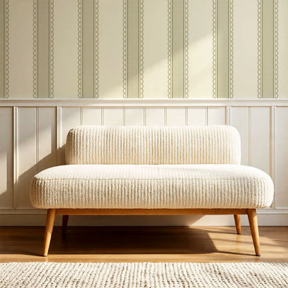Zuri Scallop Stripes Butter Sage Wallpaper